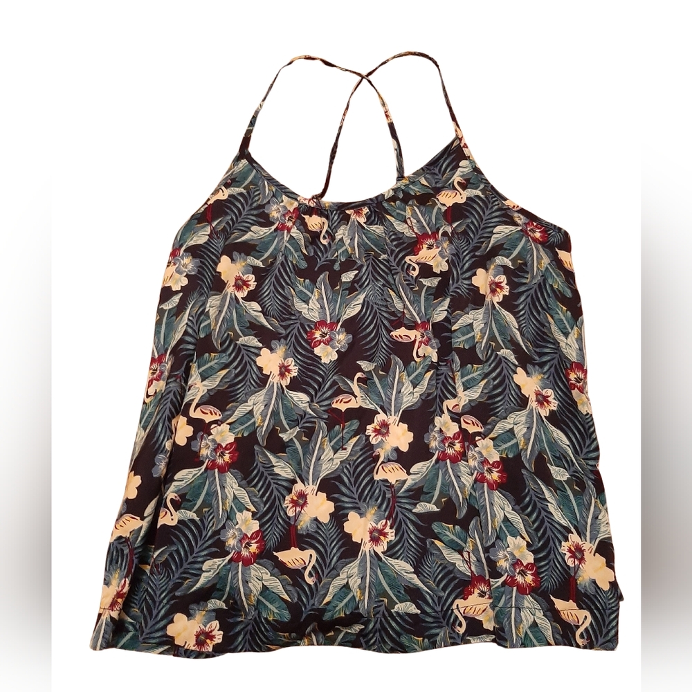 Dip Floral Sleeveless Tank Top Crossed Straps